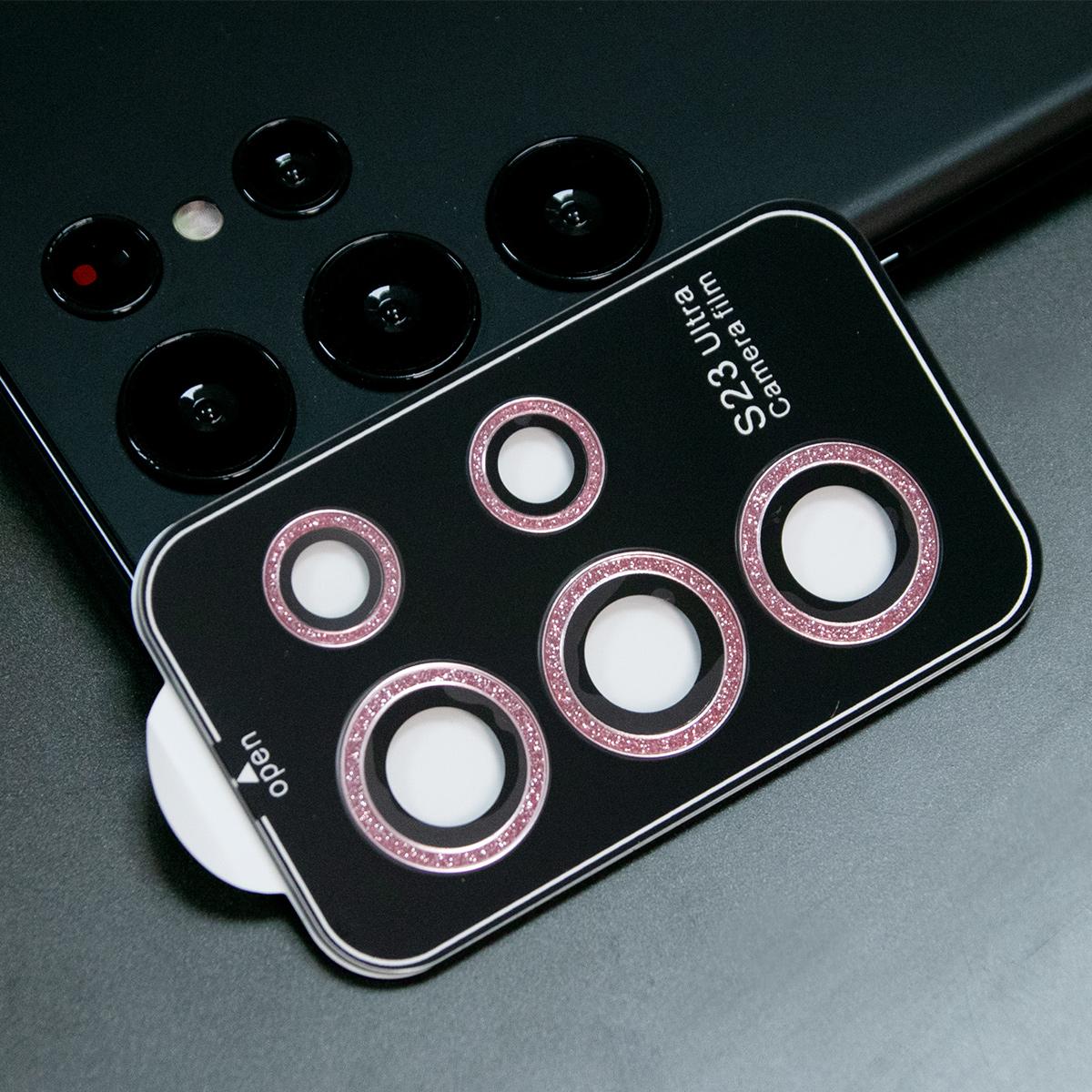 Glitter Camera Lens Protector Case 9H Tempered Glass Films Military-Grade Protection For Samsung S25 S24 S23 S22