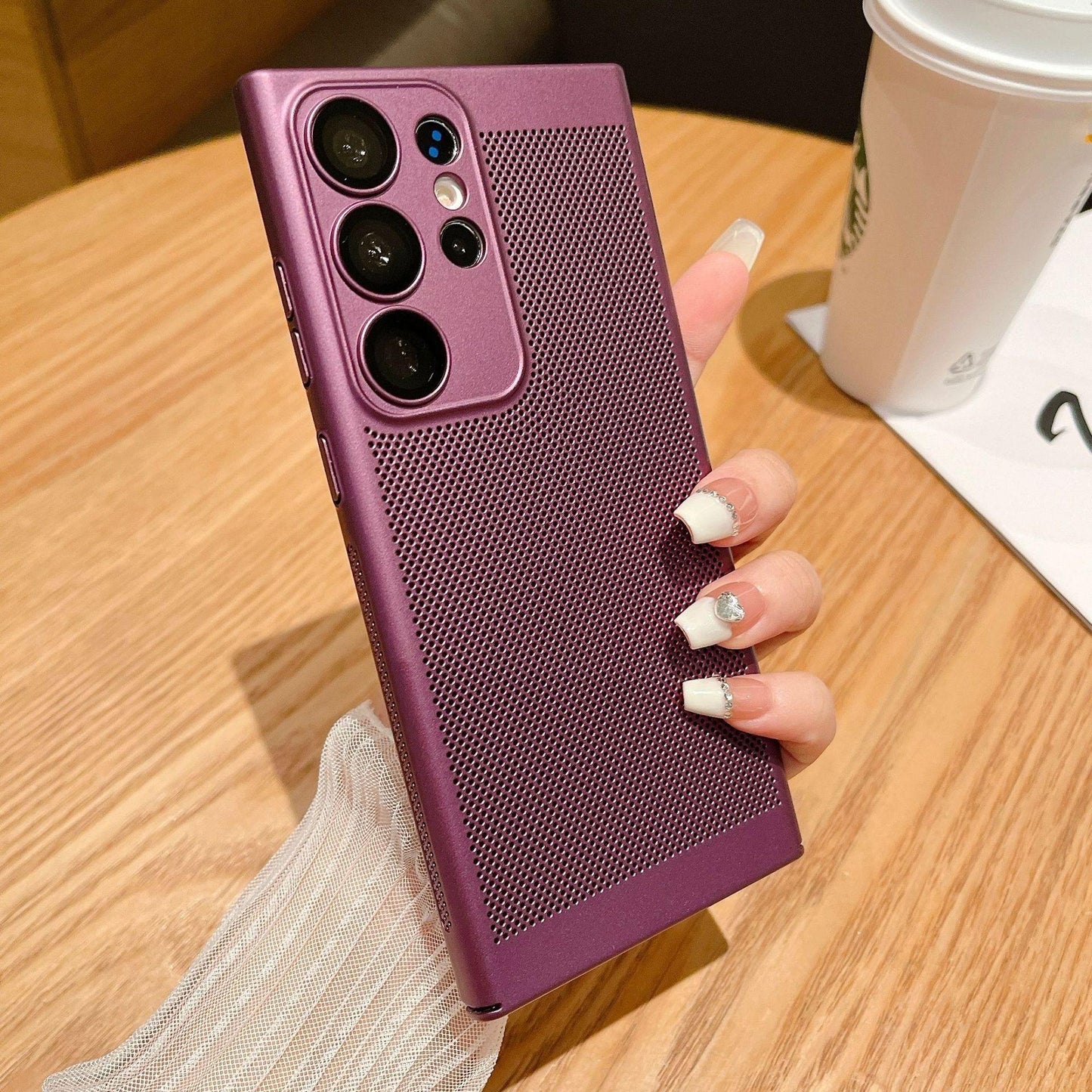 Ultra Slim PC with Len Protector Cooling Phone Case For Samsung S25Ultra S24 S23 S22 S21 Note20 Shockproof Hard Full Cover