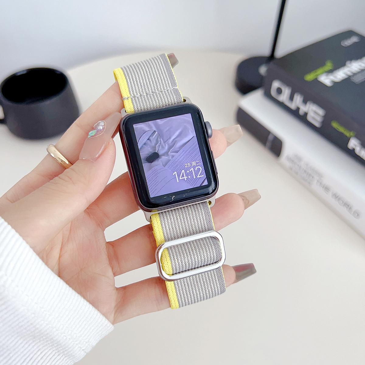 Nylon Woven Elastic Band for Apple Watch 44mm Band 45 42 38 41 Ultra 49mm Link Bracelet for IWatch Series 9 8 7 6 SE 5 4