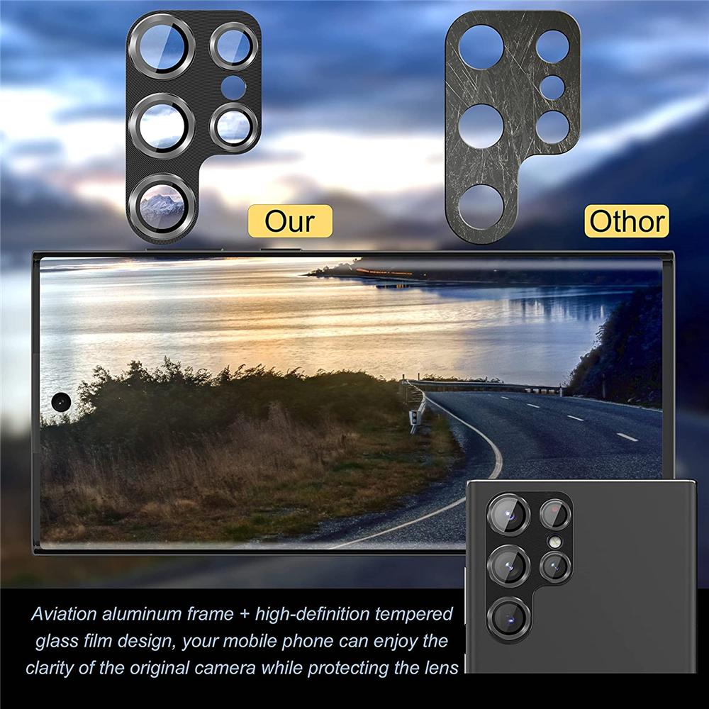 1 Piece Metal Camera Lens Protective For Samsung Galaxy S25 Ultra S24 Plus Aluminum Alloy Lens Glass Screen Protector Film Accessories