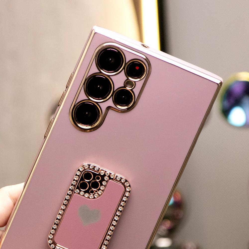 Plating Mini Phone Popstand Phone Case For Samsung S24 S23 S22 S21 FE Plus Ultra Note 20