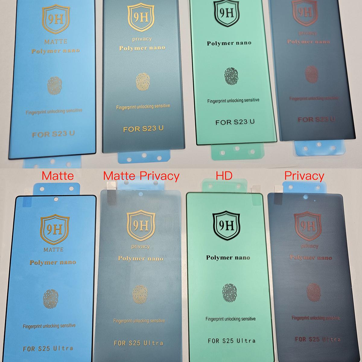 1pc/2pcs HD/Matte/Privacy Coverage Fingerprint Unlock Anti-Broken Ceramic Soft Film For Samsung S25Ultra S25 S24 S23 S22 S21 Note20 Screen Protector with Free Installation Tool