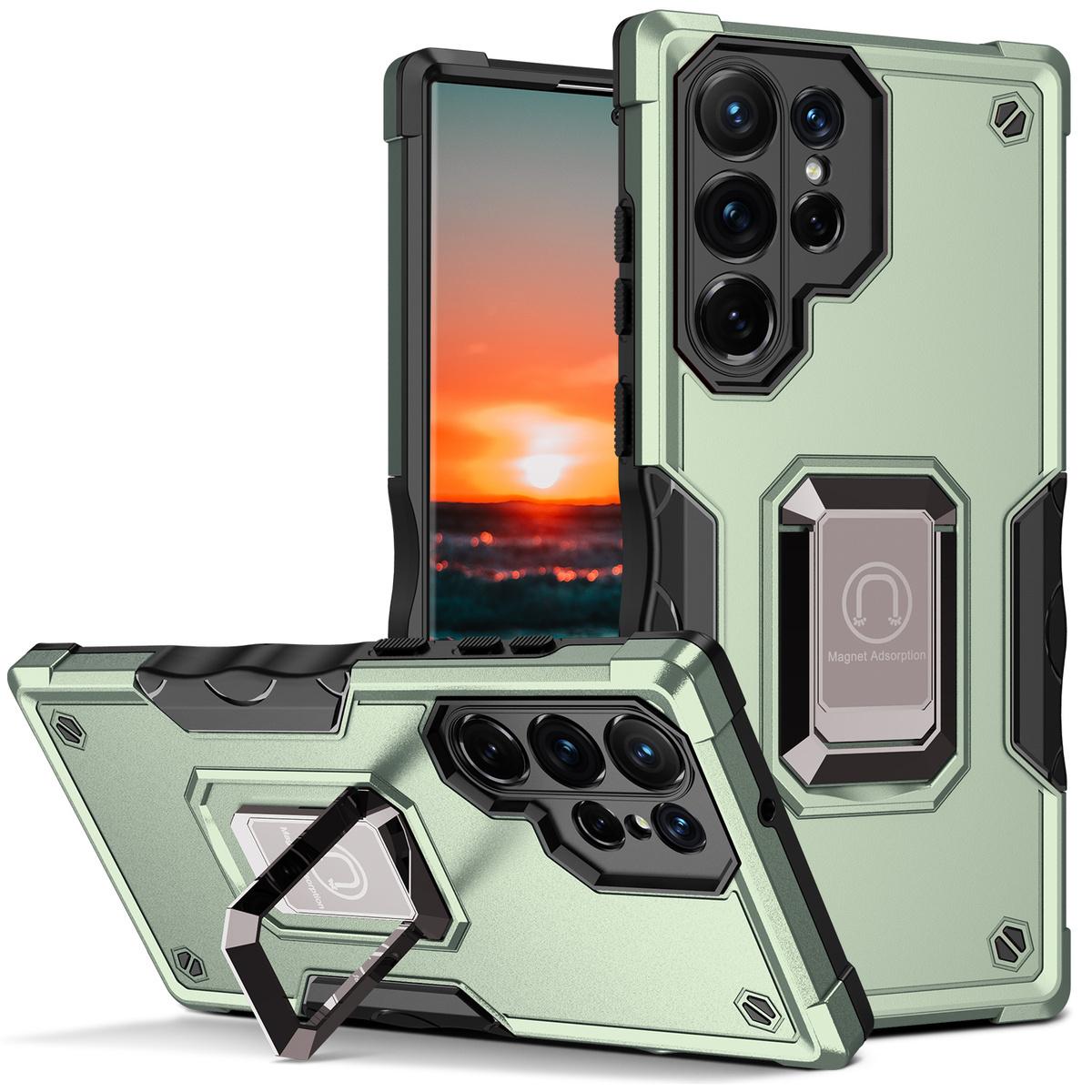 For Samsung S24 S23 S22 S21 FE Ultra Case, Heavy Duty Protection Magnetic Kickstand, Shockproof Case Camera Protection Hard Cover