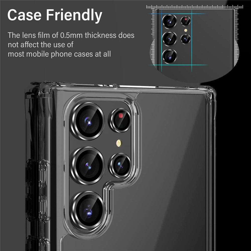 Camera Lens Protector Aluminum Alloy Metal Tempered Glass Camera Film For Samsung S24Ultra S24 S22Ultra S23 S23Plus S23 Ultra S23FE