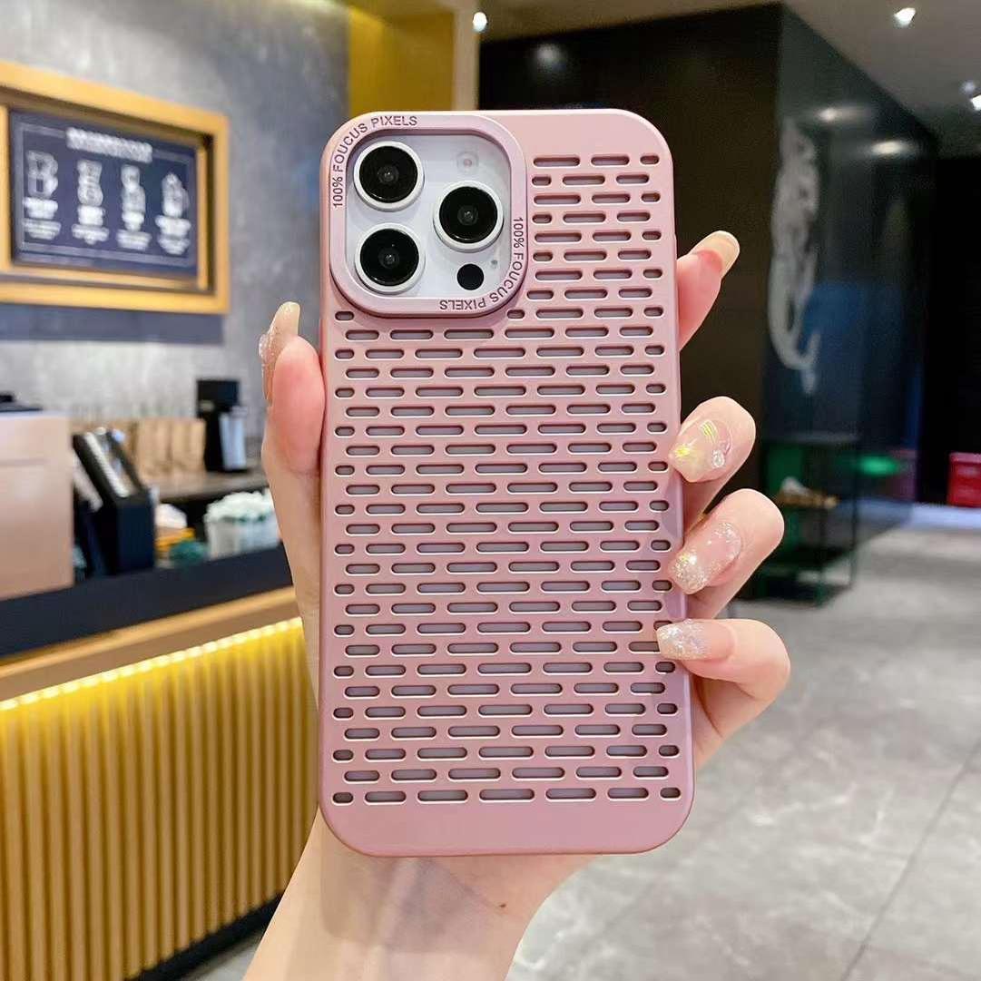 For iPhone 16 15 14 13 12 11 Pro Max Phone Case, Hollow Out Heat Dissipation TPU Soft Shockproof Full Cover