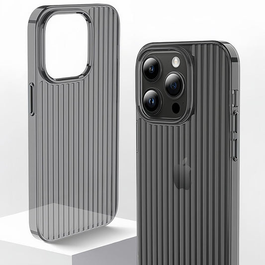 Corrugated Patter Matte Glacier Clear Case For iPhone 16 15 Plus 14 13 Pro Max 15pro 3D Creative Wave Transparent Hard PC Back Cover