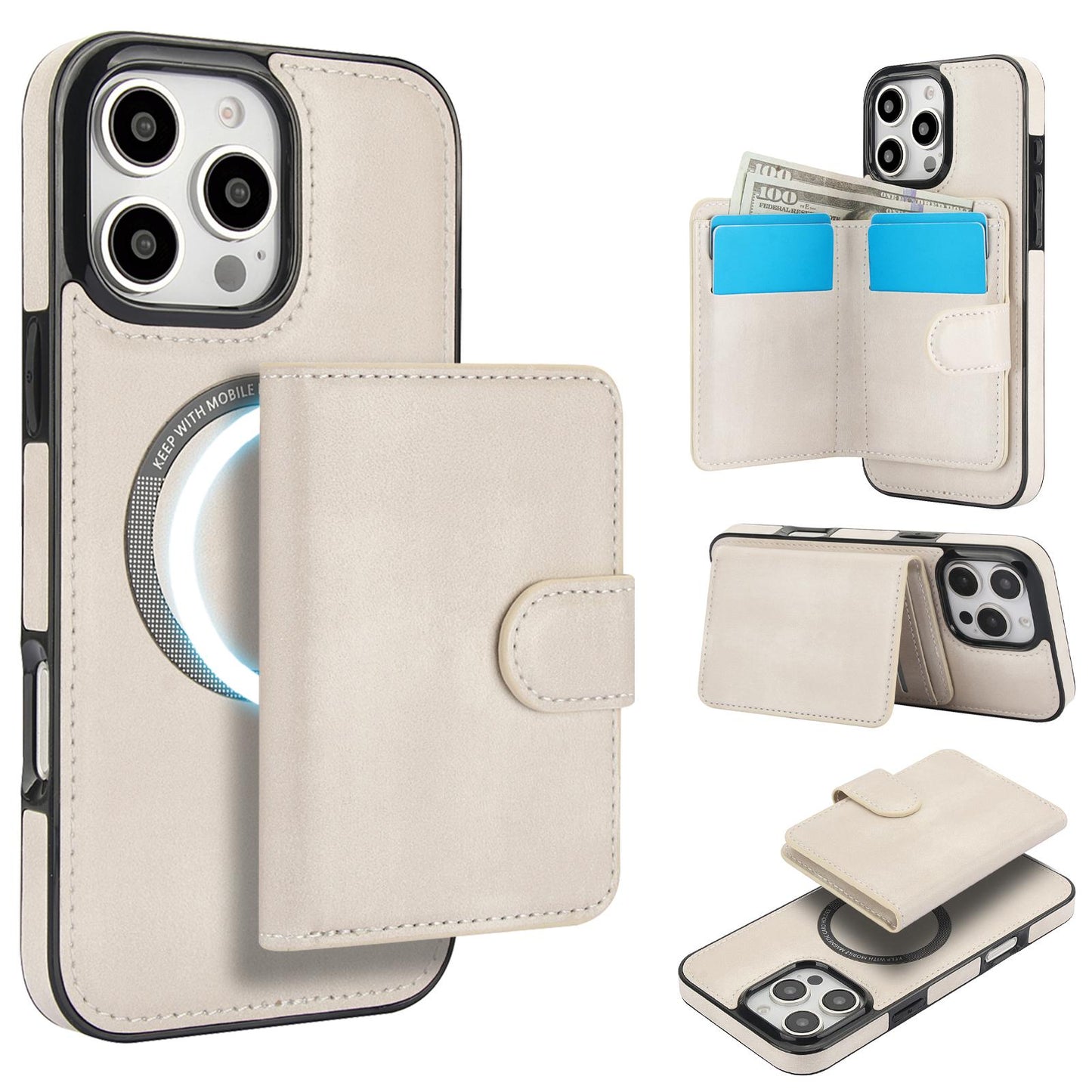 Business Wallet Solt Phone Case For iPhone 16 15 14 13 12 Plus Pro Max Wallet Card Holder Shockproof Slim Flip Cover