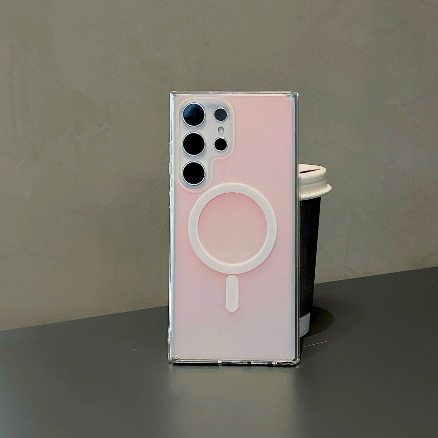 Glitter Gradient Strong Magnetic HD Transparent PC Slim Phone Case For Samsung S25Ultra S25 S24 S23 Shockproof Hard Full Cover