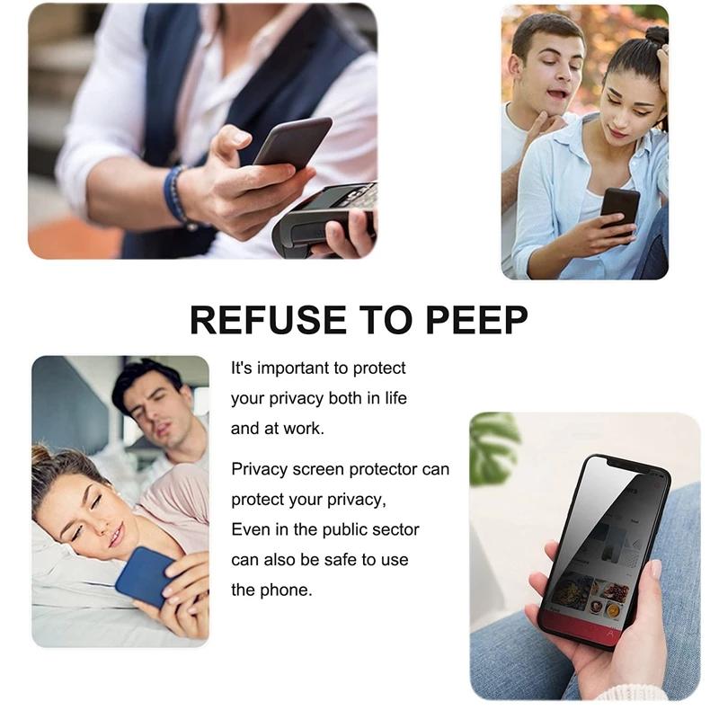 Full Cover Privacy Screen Protectors Anti-spy Tempered Glass for iPhone 16ProMax 16 15 14 13 12 11 Pro Max XR X/XS XSMax
