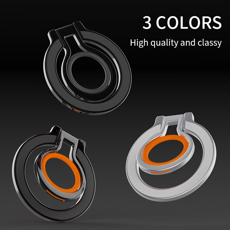 360 Degree Rotation Magnetic Finger Ring Phone Holder Classy Multi-angle Damping Fold Soft Silicone Ring Vertical / Horizontal Kickstand, for iPhone 16 15 14 13 12 for Samsung S25 S24 S23