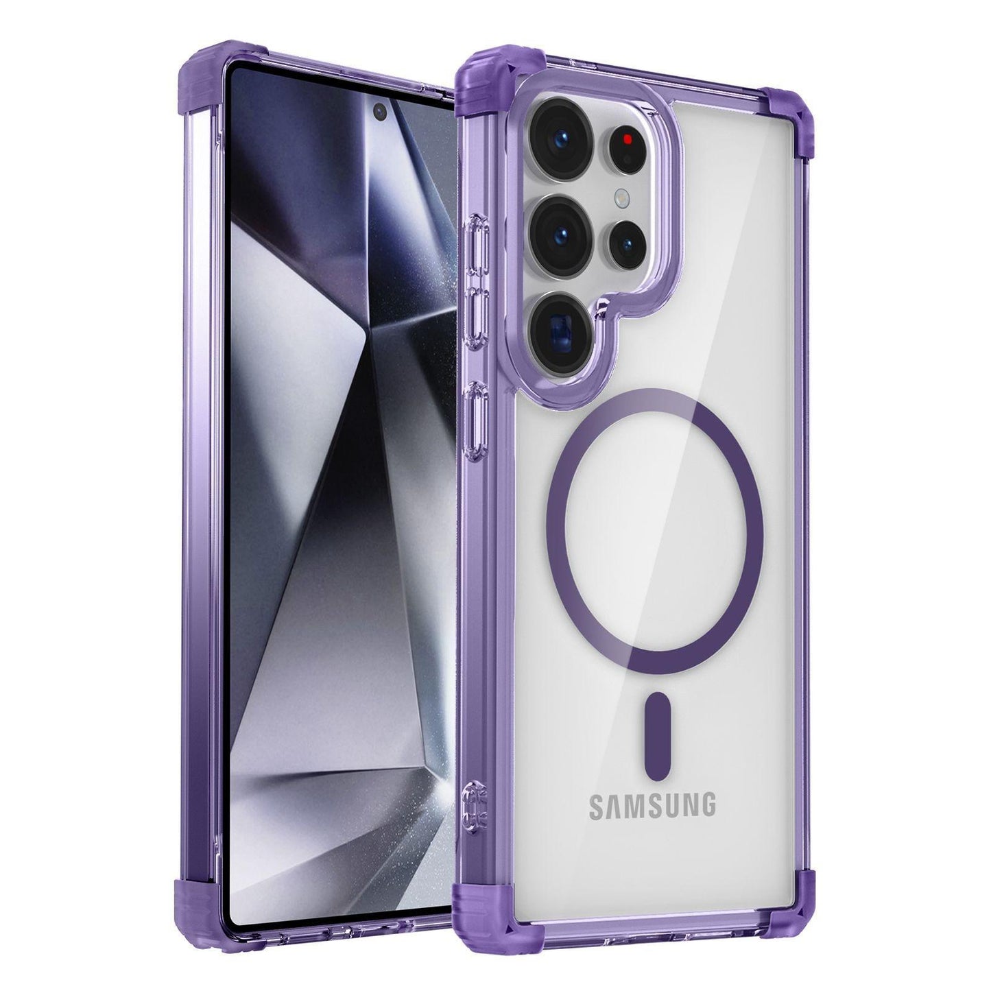 HD Acrylic Transparent Strong Magnetic High Protection Four Corner Shockproof Phone Case For Samsung S25Ultra S24 S23 S22 S21 Note20 Not Yellowing Clear Hard Full Cover