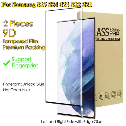 2 Pieces Tempered Film Glass Screen Protector For Samsung S25Ultra S25Plus S25 S24Ultra S23Ultra S22Ultra S21Ultra Note20Ultra