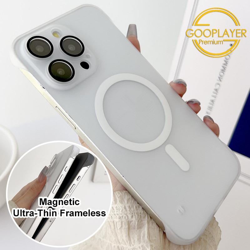 For iPhone 16 15 14 13 12 Pro Max Phone Case, Ultrathin Frameless Magnetic PC Hard for Magsafe Support Wireless Charging Matte Clear High Transparency Full Cover