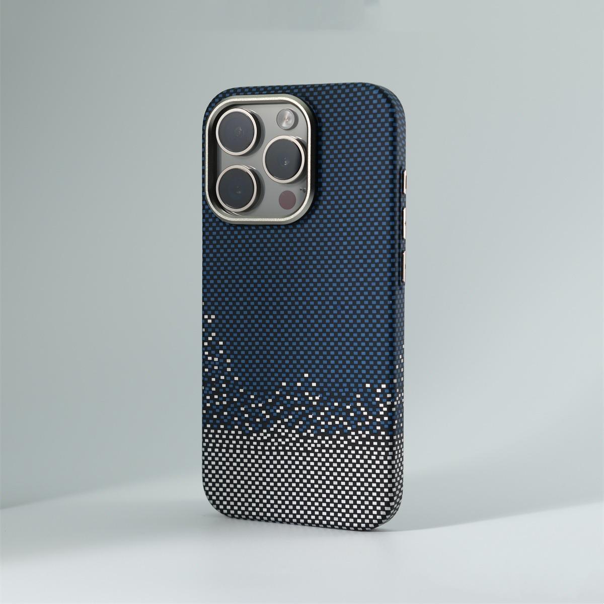 Carbon Fiber Matte Strong Magnetic Camera Hardware Shockproof Phone Case For iPhone 16ProMax 15 14 13 Support Wireless Charging Hard Full Cover