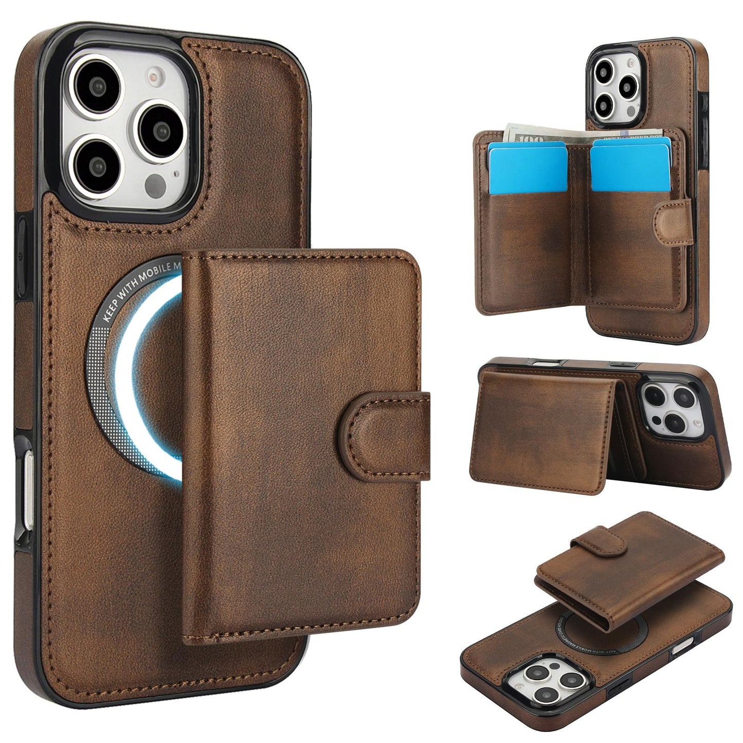 Business Wallet Solt Phone Case For iPhone 16 15 14 13 12 Plus Pro Max Wallet Card Holder Shockproof Slim Flip Cover