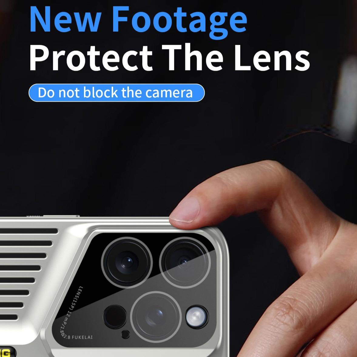 Premium Cooling PC Blade Point Len Protector Shockproof Phone Case For iPhone 16ProMax 15 14 13 12 11 Hard Full Cover