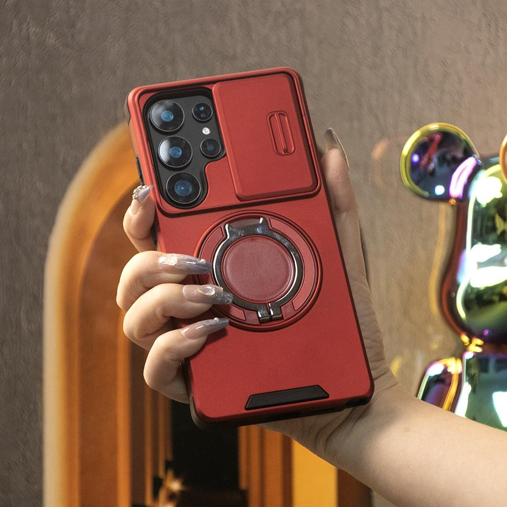 Removable Dust-proof Lens Cap Protection Phone Case 360 Rotating Metal Kickstand For Samsung S25Ultra S24 S23 S22 S21 Note20 A06 A15 A16 A25 A35 A36 A53 A54 A55 Shockproof Cover