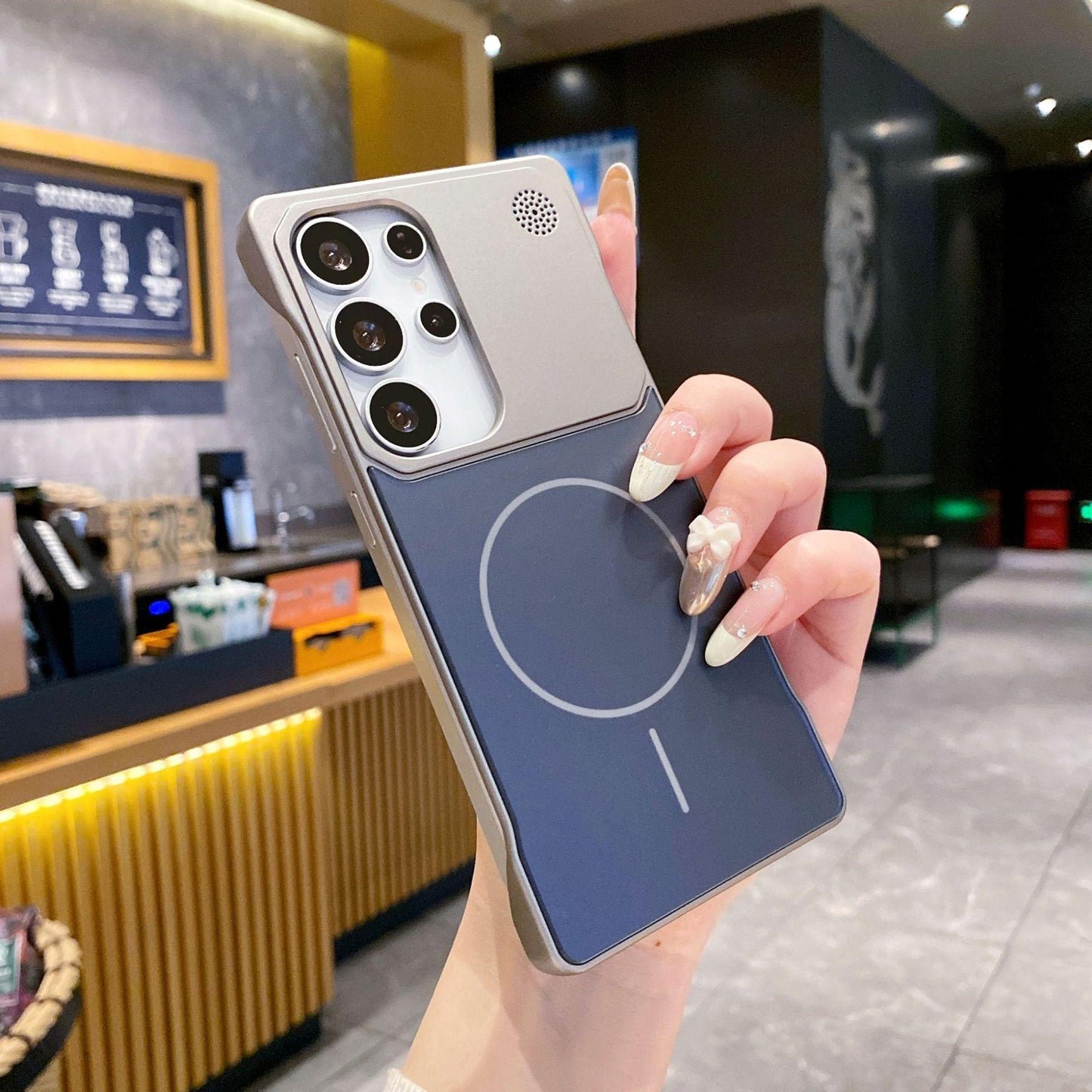 Aromatherapy Frameless Heat Dissipation Aluminium Alloy Strong Magnetic Len Protection Phone Case For Samsung S25Ultra S24Ultra S23Ultra S22Ultra, Skin Feel Shockproof Hard Full Cover