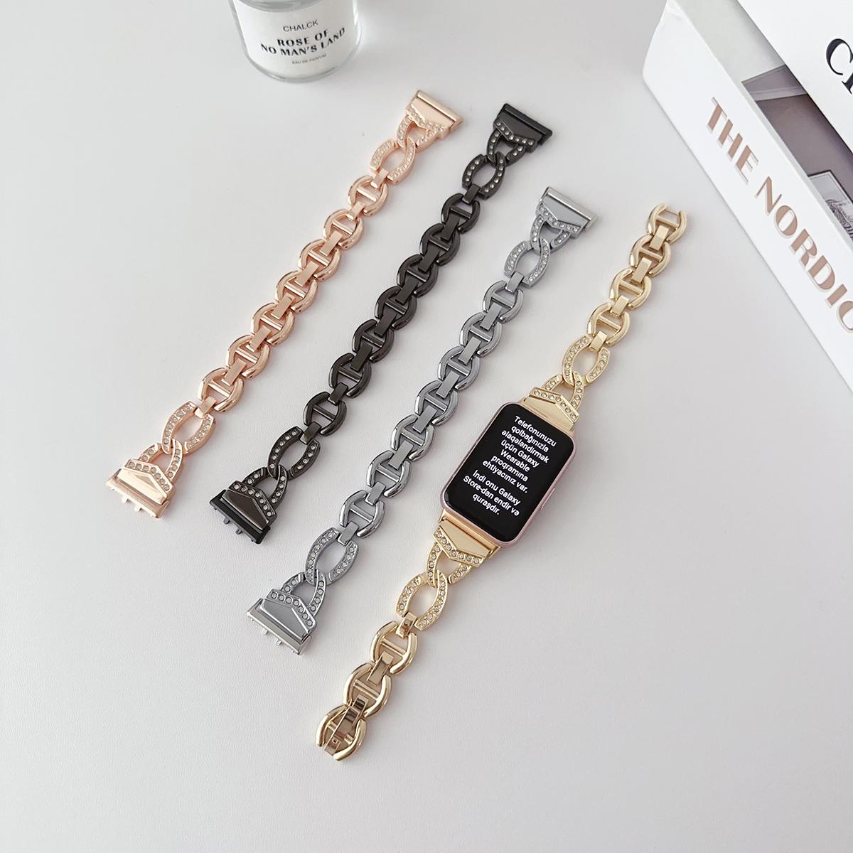 Bracelet de montre de luxe en diamant pour Samsung Galaxy Fit 3, bracelet de rechange en métal pour Samsung Galaxy Fit3, accessoires de bracelet