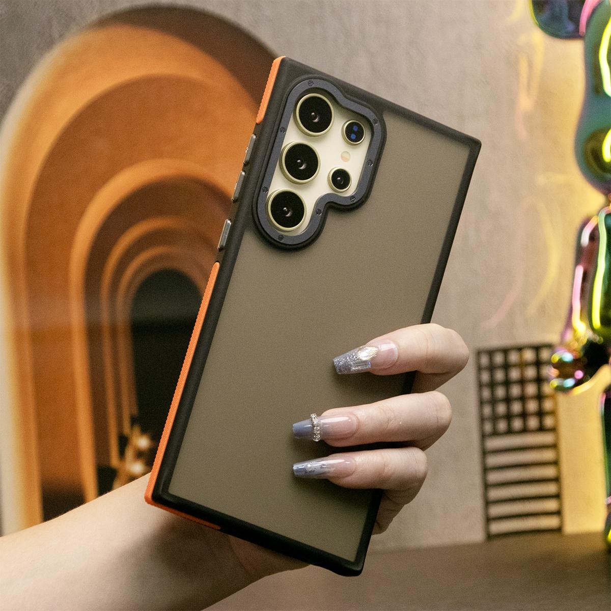 For Samsung S25Ultra S25 S24 S23FE A15 A14 A25 A24 A34 A35 A54 A55 Phone Case, Metal Camera Protection, Elegant Matte Case Shockproof Bumper Hard Full Cover