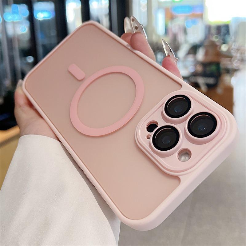 For iPhone 16ProMax 16 15 14 13 Phone Case, Matte Transparent Magnetic Acrylic Slim, Camera Len Protector Cover Protection Hard Full Cover