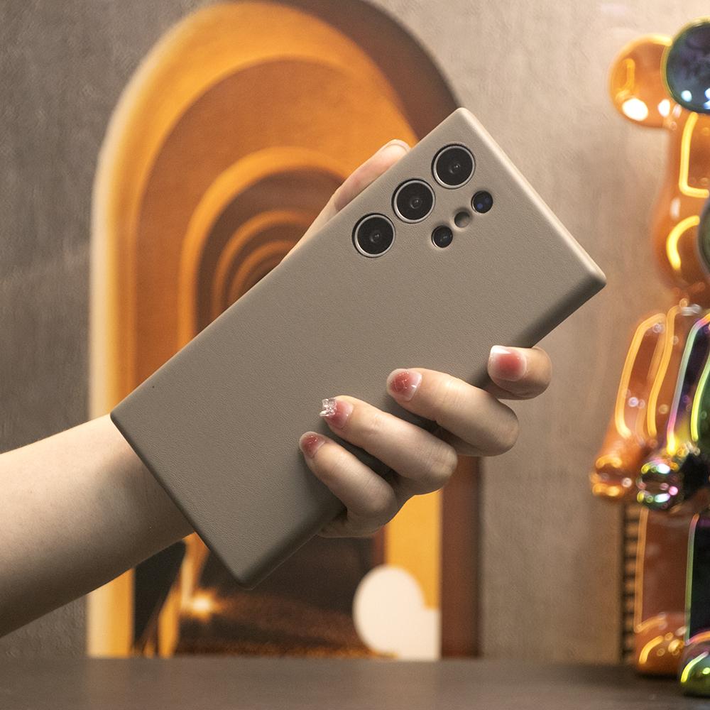 For Samsung S24 S24+ S24Ultra, Leather Phone Case Full Cover Protective Shockproof Back Cover with Metal keys and Flannel Lining