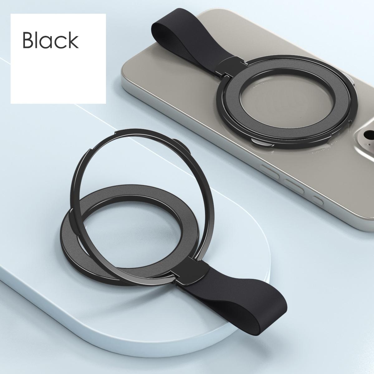 Upgrade Magnetic Phone Grip Holder Kickstand with Silicone Loop, Compatible with PopSockets MagSafe Ring Removable, for iPhone 16 15 14 13 12, for Samsung S22 S23 S24