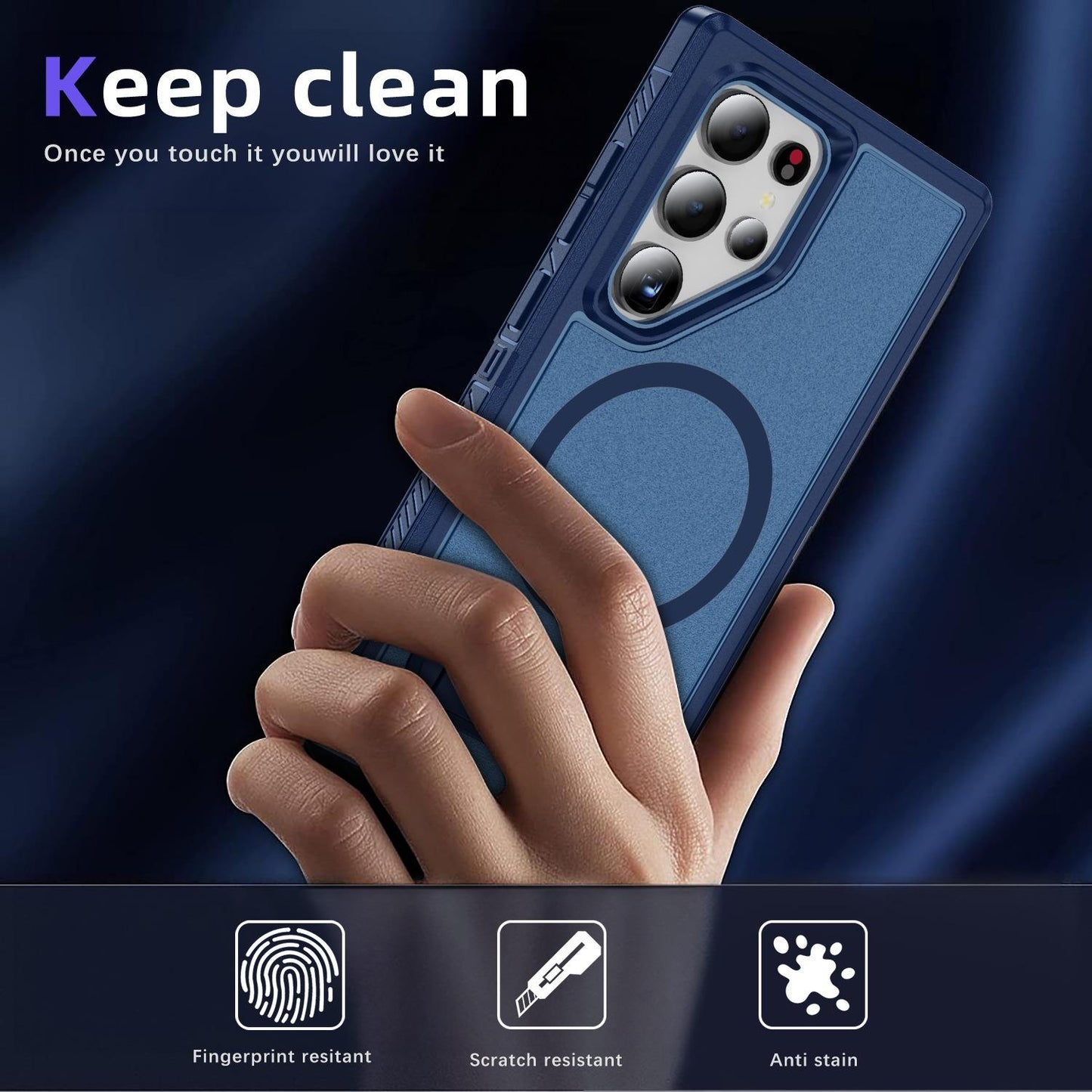 Anti-Dust Anti-Fall Heavy Duty Protection Shockproof Strong Magnetic Phone Case With Kickstand for Samsung S25Ultra S24 S23FE S23 S22 Bumper Matte Hard Full Cover