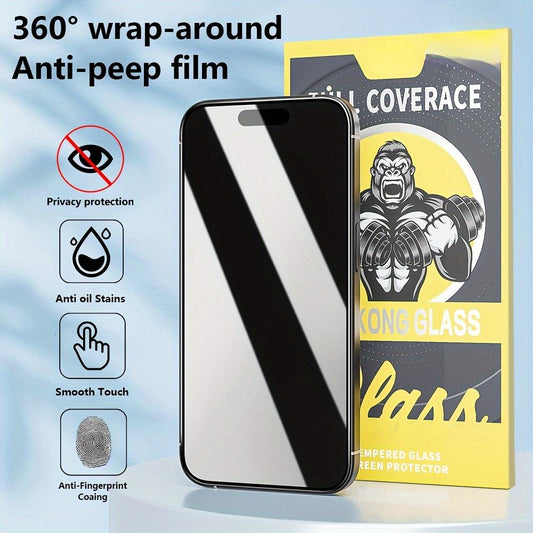 360° Privacy Guard Tempered Glass Screen Protectors - 360° Full Coverage - for IPhone 16ProMax 16 15 14 13 12 11 XS XR X Plus Pro Max - Anti-Scratch, Anti-Peeping Security