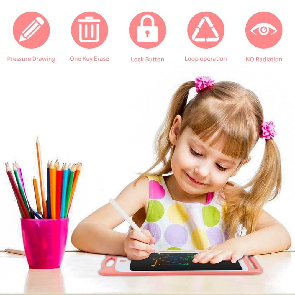 9/12 Inch Colorful Display LCD Writing Tablet Cat Digital Drawing Tablet with Lock key Portable Electronic Handwriting pads Children's Painting Tools Writing Board Kids Educational Learning Pad