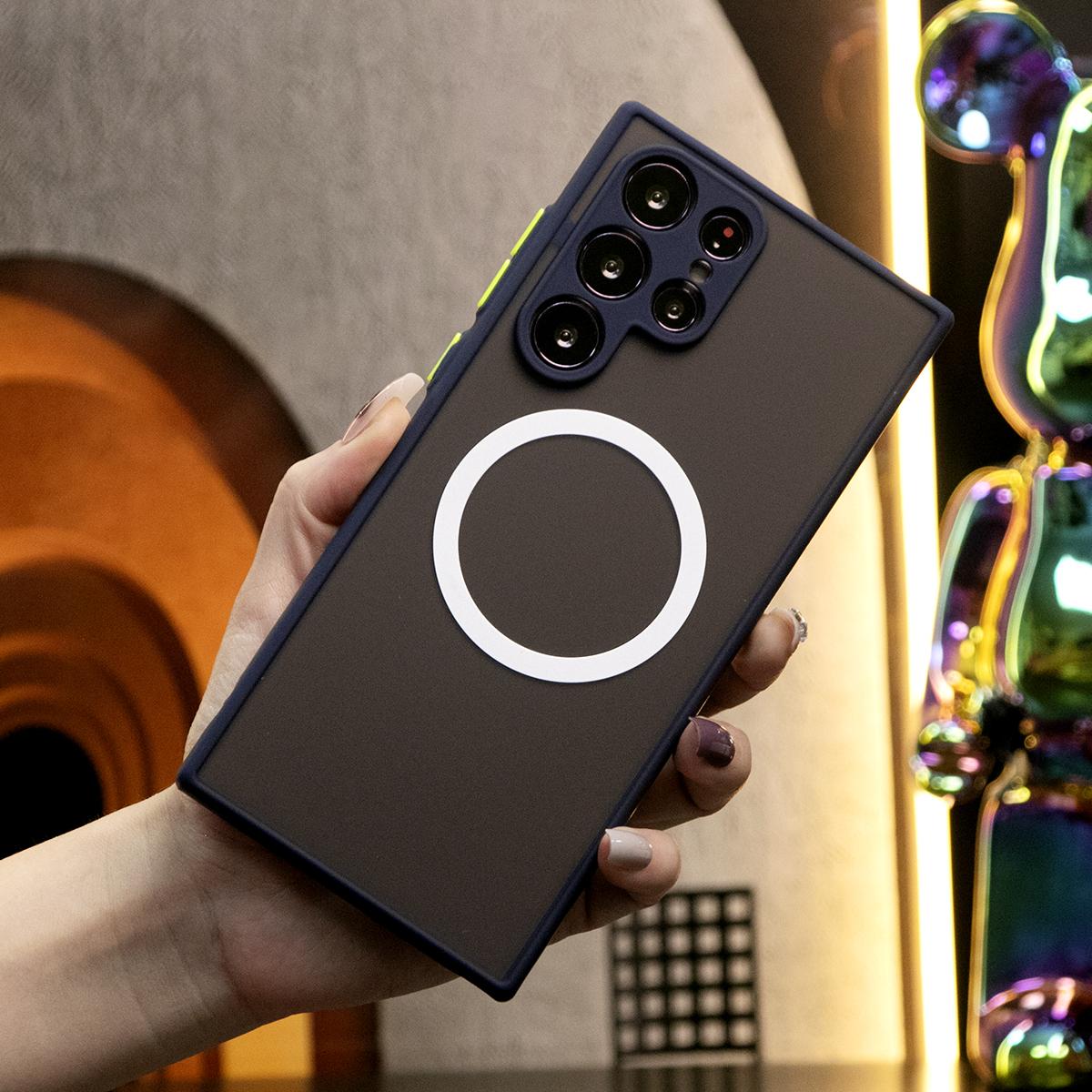 Luxury Matte Clear Support Magnetic Acrylic Hard Anti-Fall Phone Case For Samsung S25Ultra S24FE S25 S24 Plus Ultra