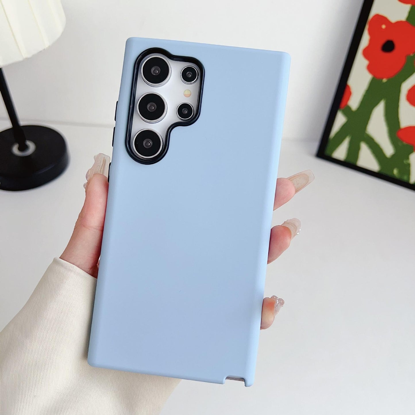 Matte Liquid Silicone Slim Phone Case For Samsung S25Ultra S24 S23 S22 Skin Feel PC Shockproof Soft Full Cover