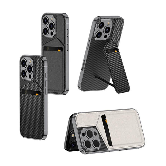 For iPhone 16 Pro Max,16 Pro Case  Business Plain Leather Magnetic Card Flip Stand Cover With Card Slot