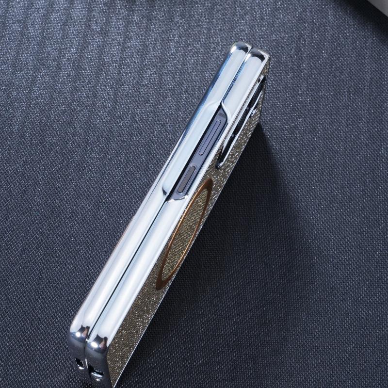 Luxury Glitter Rhinestone Strong Magnetic PC Fold Phone Case For Samsung Galaxy Z Fold6 Fold5 Fold4 Fold3 5G Smart Phone Full Cover