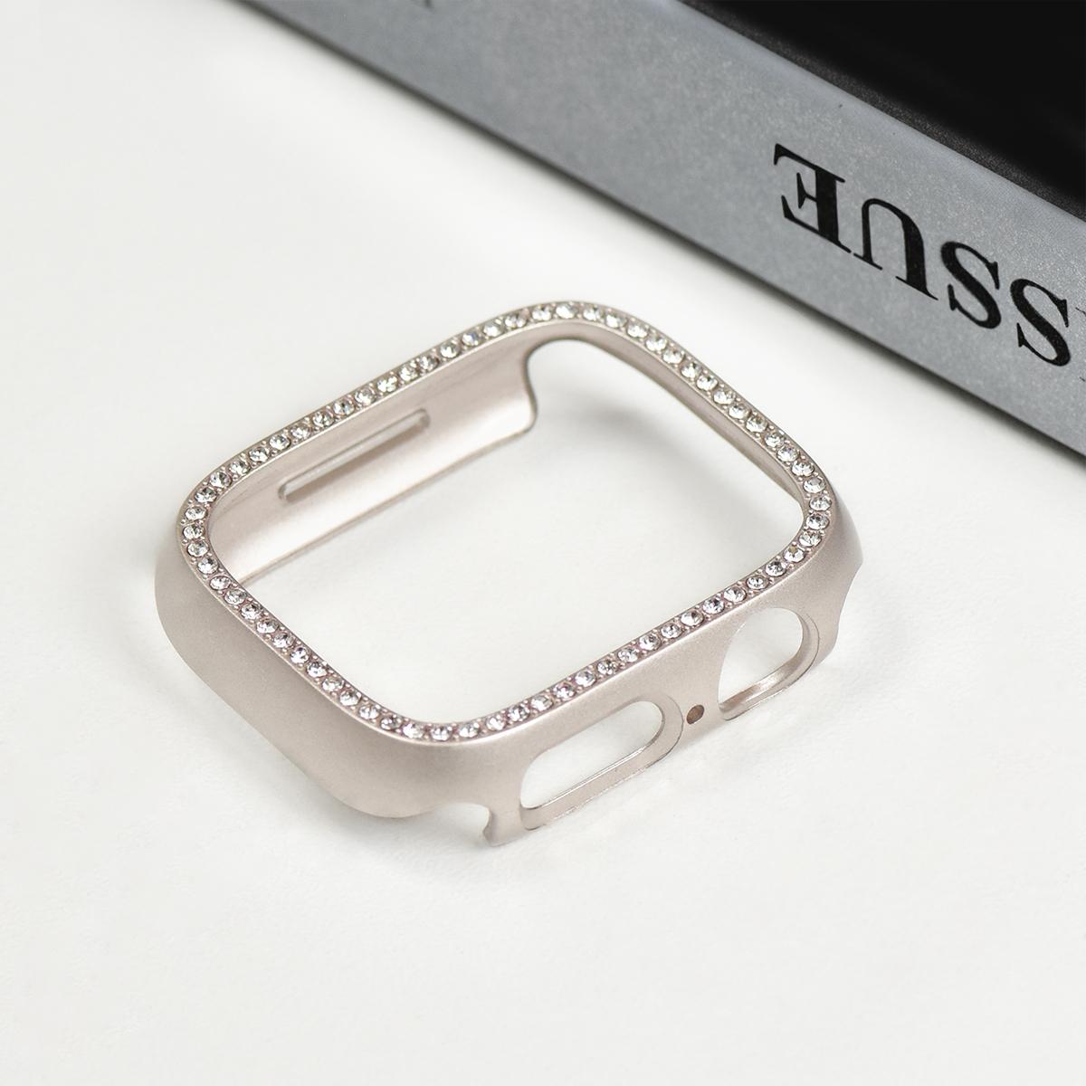 Coque de protection diamant pour Apple Watch 9 8 7 41 mm 45 mm 44 mm 40 mm 38 mm 42 mm 49 mm Bling Bumper pour iWatch Series 8 3 4 5 6 SE
