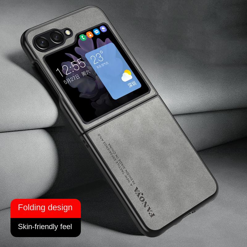 Luxury Lambskin Leather Cover For Samsung Galaxy Z Flip 5 4 3 Flip5 Flip4 Flip3 Shockproof Hard Case