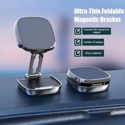 Alloy Car Magnetic Mobile Phone Stand Paste 360° Rotating Car Dashboard Navigation Stand Car Magnetic Phone Holder