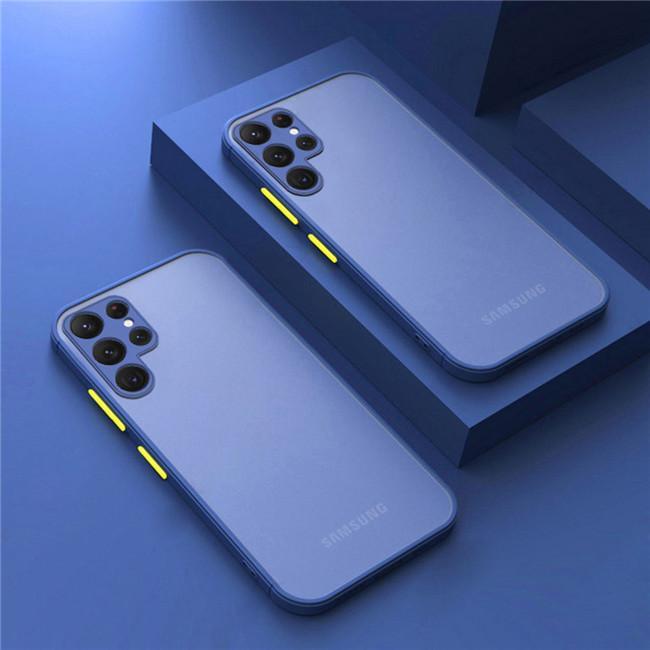 Armor Matte Phone Case For Samsung S24 S23 S22 S21 Ultra Plus A55 A54 A52 A15 A14 A25 A35 A34 A73 Shockproof Bumper Hard Case