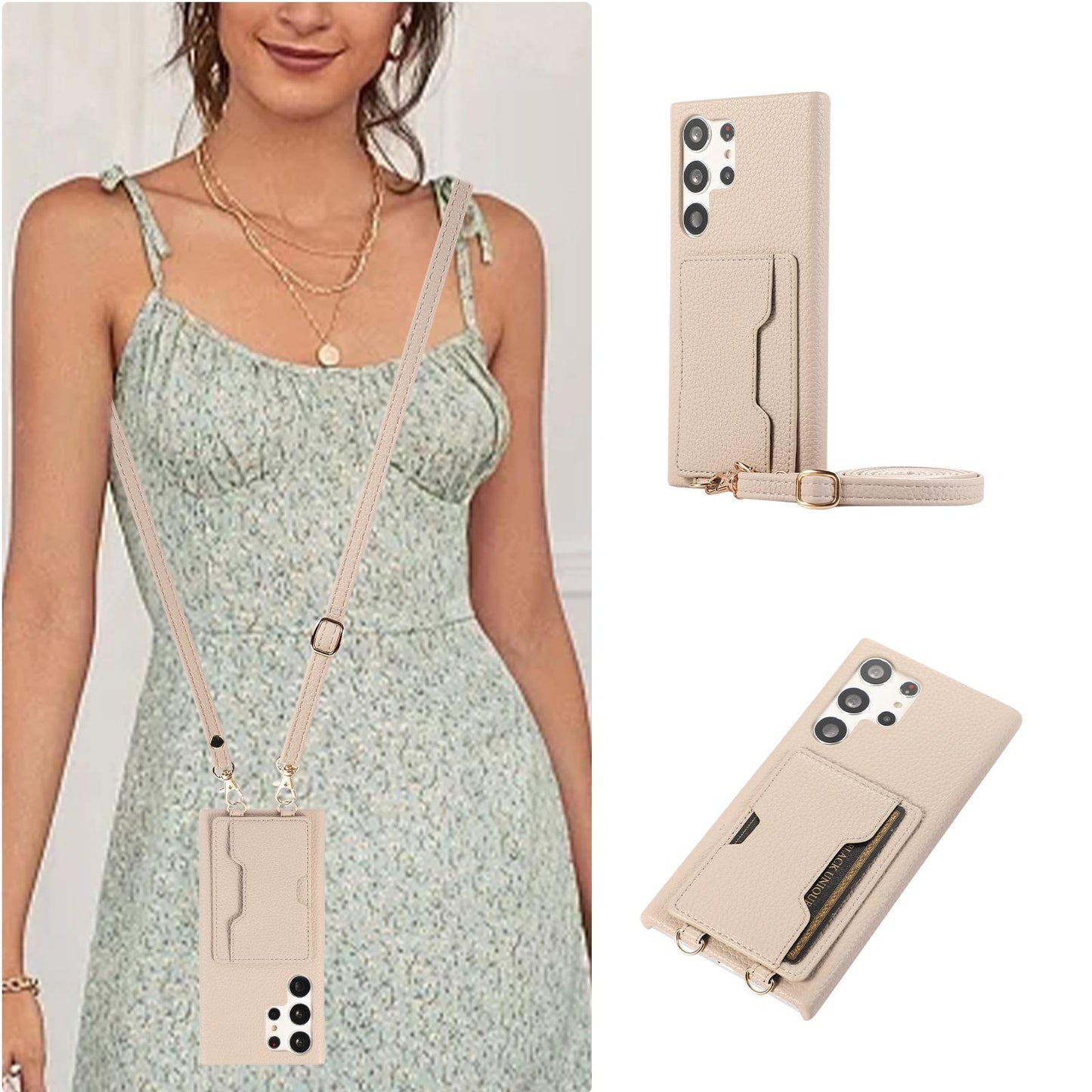 Wallet Case for Samsung Galaxy S24Ultra S24 S23 S22 Plus Card Holder Lanyard Handbag Crossbody Leather Cover for Samsung A15 A25 A35 A55 A54