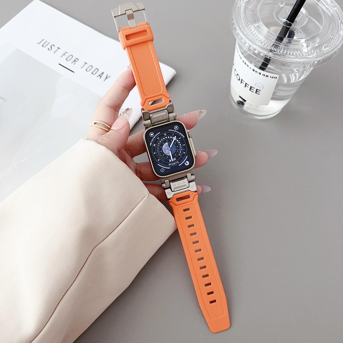 Rubber Strap For Apple Watch Band Ultra 2 1 49mm 45mm 44mm 42mm Soft Sport Band For iWatch Series 9 8 7 6 5 Bracelet Accessories
