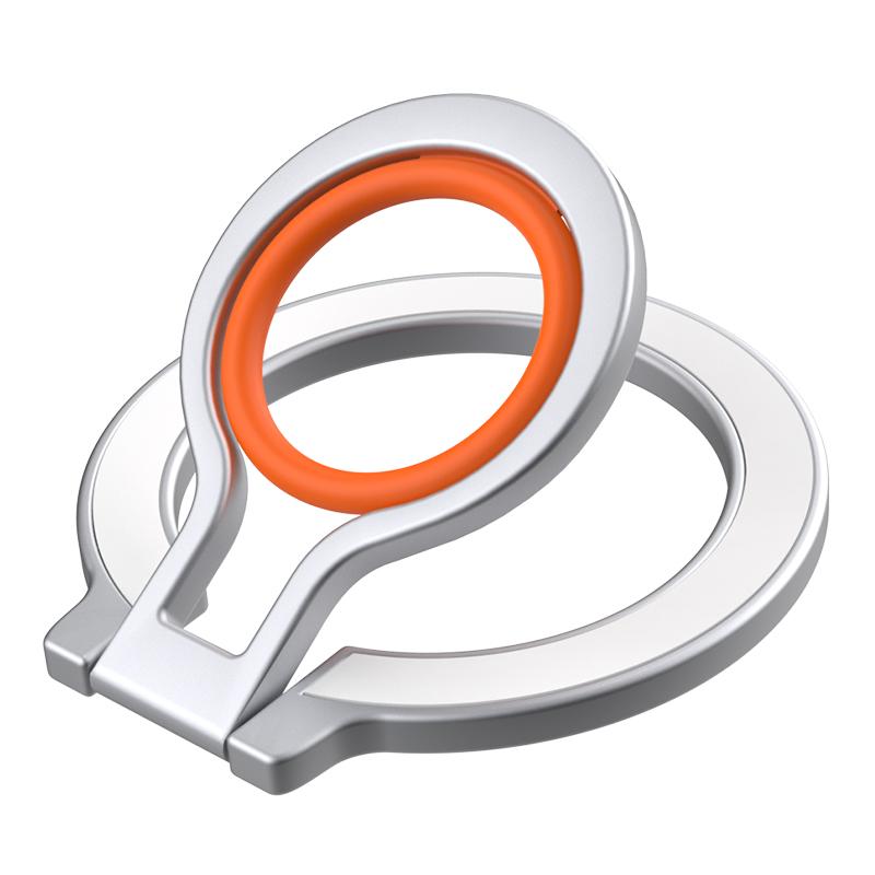 360 Degree Rotation Magnetic Finger Ring Phone Holder Classy Multi-angle Damping Fold Soft Silicone Ring Vertical / Horizontal Kickstand, for iPhone 16 15 14 13 12 for Samsung S25 S24 S23