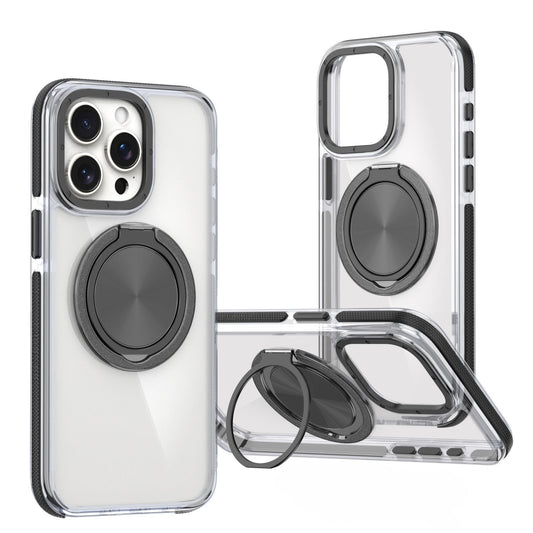 HD Clear Strong Magnetic 360 Rotating Kickstand For Magsafe Phone Case For iPhone 16 15 14 13 12 11 Pro Max Plus Metal Frame Acrylic Shockproof Bumper Hard Cover