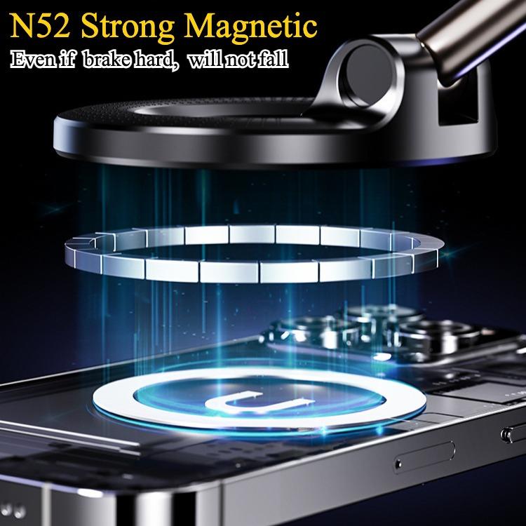Upgrade Three-axis Flexible Alloy 360° Magnetic Vacuum Adsorption Double-sided Fold Rotating Multi-angle Strong Suction, Stable Holder, Hands Free Automobile, Adjustable Mount for All Phones