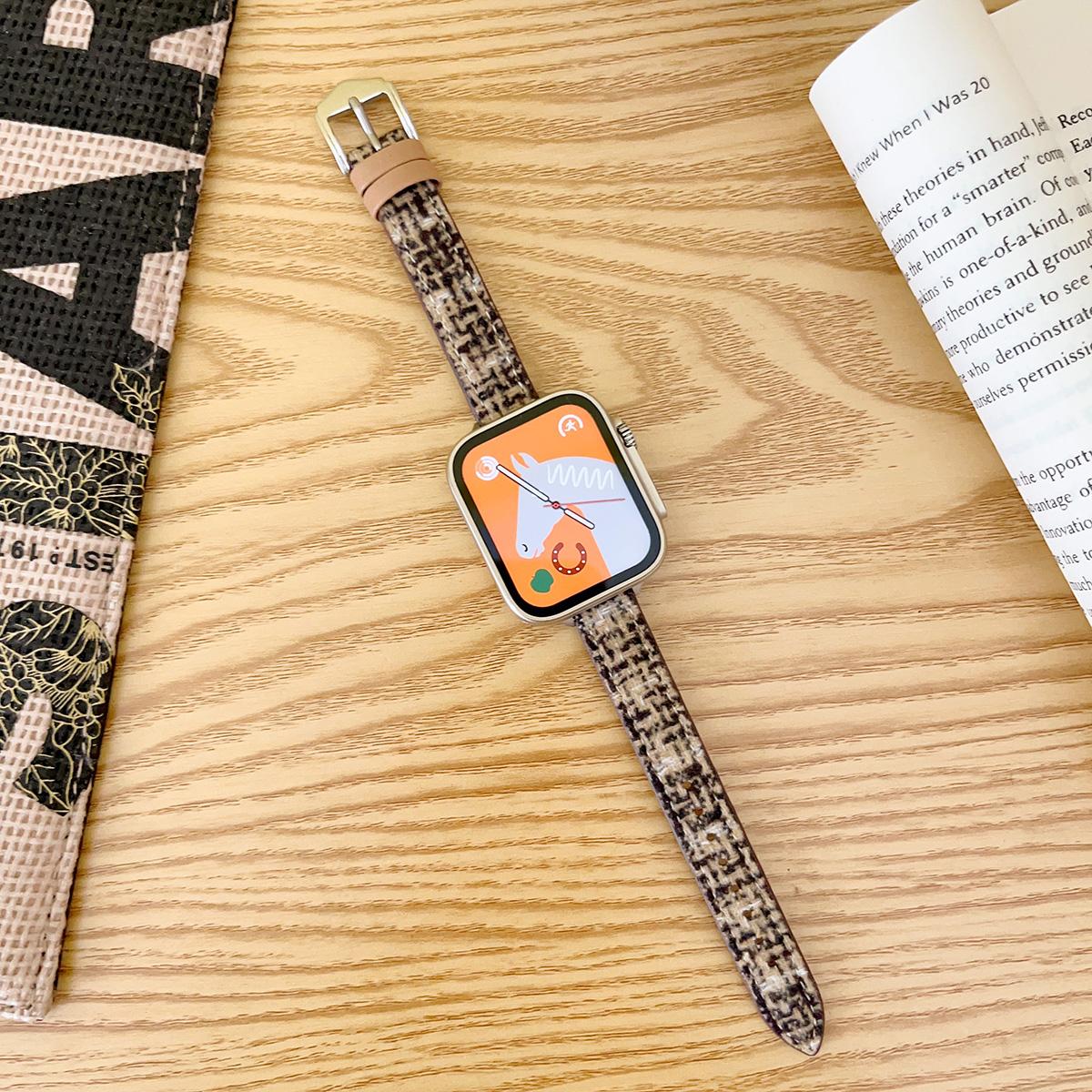 Slim Woolen Wristband for Apple Watch 44mm Band 45 42 38 41 Ultra 49mm Link Bracelet for IWatch Series 9 8 7 6 SE 5 4