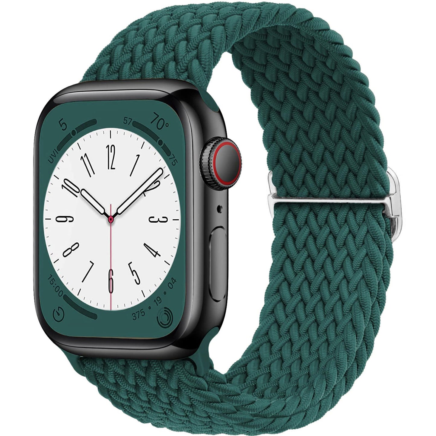 Boucle solo tressée pour bracelet de montre Apple 44 mm 40 mm 49 mm 45 mm 41 mm 38 mm Bracelet en nylon élastique iWatch série 8 3 se 6 7 Ultra