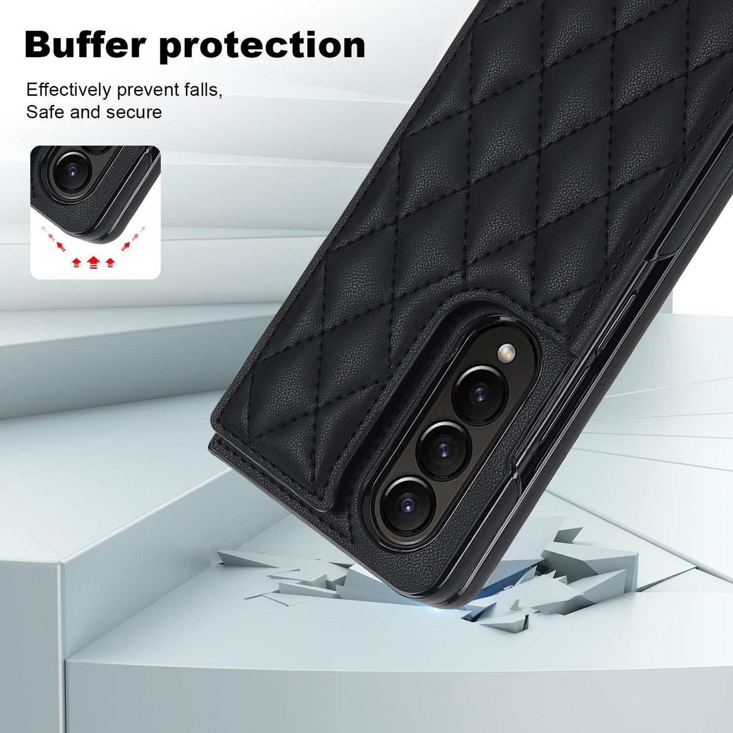 Flip Leather Wallet with Card Phone Case for Samsung Galaxy Z Fold 6 5 4 3 Fold6 Fold5 Fold4 Fold3 5G Soft Protective Back Cover