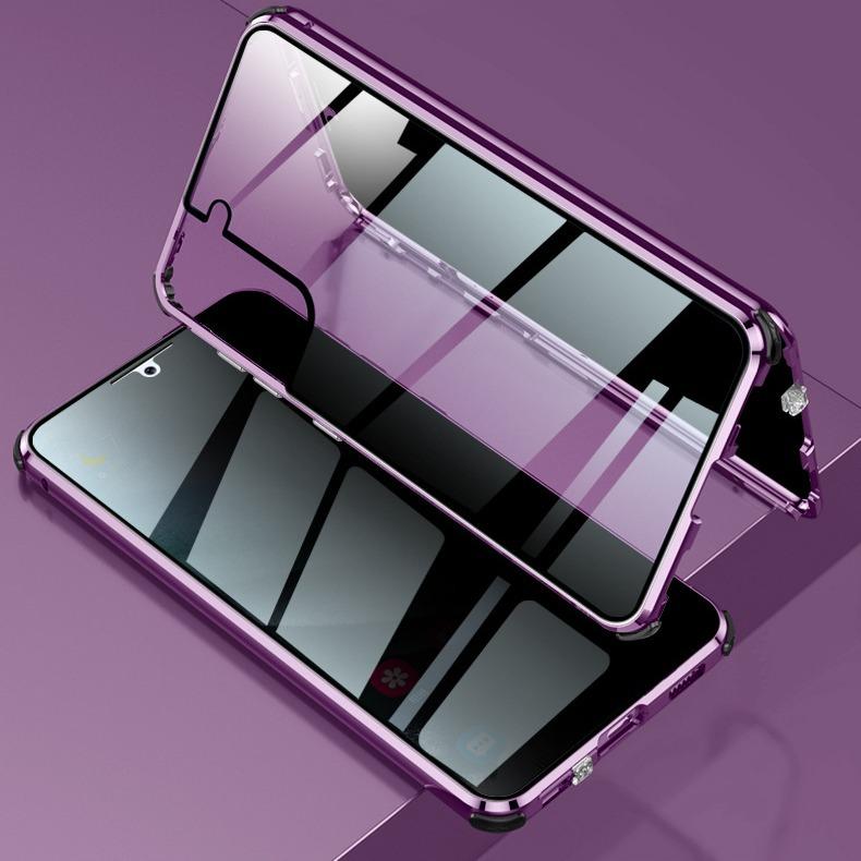 Anti Spy Privacy Magnetic Double Sided Full Cover Glass Case For Samsung Galaxy S24 S24Plus S24Ultra S23 S23Plus S23Ultra S22 S21 Anti Peeping Metal Bumper Cover