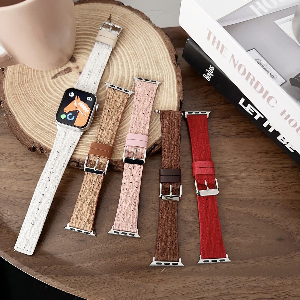 Woolen Wristband for Apple Watch 44mm Band 45 42 38 41 Ultra 49mm Link Bracelet for IWatch Series 9 8 7 6 SE 5 4