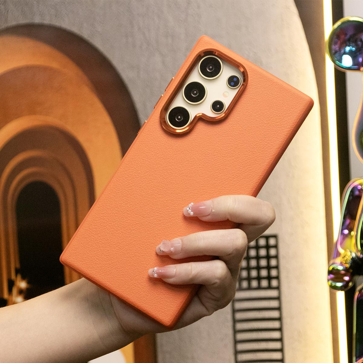 For Samsung S24 Ultra S24Plus S24 Case, Luxury Drop- Proof Leather Magnetic Phone Case , Camera Protection Shockproof Hard Cover