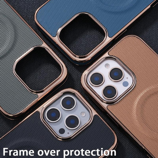 For iPhone 16ProMax 16E 16 15 14 13 12 11 Pro Max Plus Phone Case, Plating Antislip Matte Luxury Leather Emboss Strong Magnetic Slim Protection Shockproof Hard Full Cover